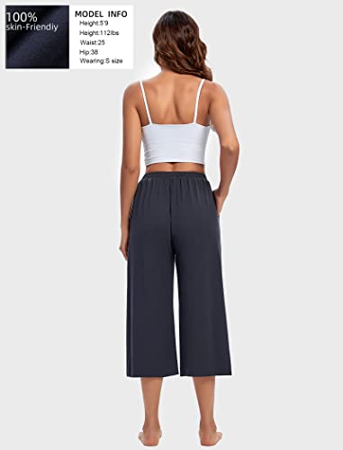 Annenmy Women's Capri Yoga Sports Pants, Wide Leg Quick Dry High Waisted Hiking Lightweight Pants Drawstring Outdoor Sweatpants For Women Grey S #TOP1