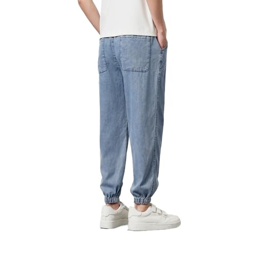 Skinny Jeans with Elastic Waist and Drawstring for Men and Women3