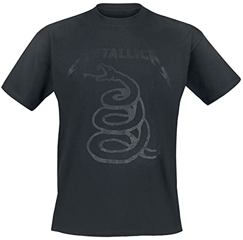 Metallica Black Snake Hombre Camiseta Negro M 100% algodón Regular