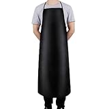 YUEKOPOU Schürze mit Ärmeln,Schürze, Wasser- und ölabweisende PU-Schürze, weiche und langlebige Arbeitsschürze, for Fleischverarbeitungsbetriebe, Schlachthöfe, Küchen