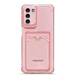 Tuokiou Compatible with Samsung Galaxy S23 Plus Case,Wallet Phone Cases Upgrade Slim Fit Card Slot Transparent Case Protective Soft Shockproof Cases with Card Holder for Galaxy S23 Plus 6.6"(Pink)