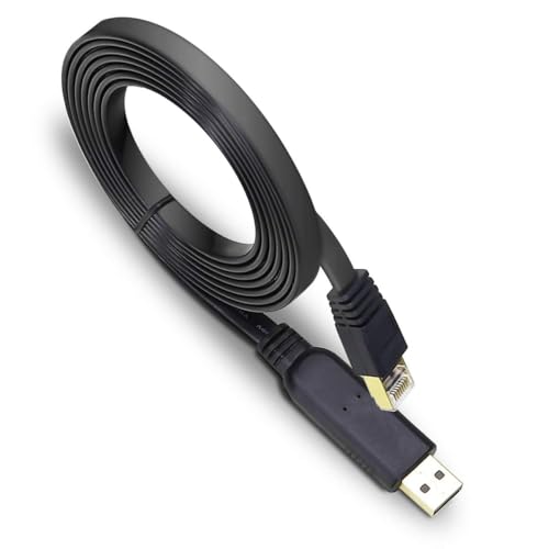 MICROWARE USB Console Cable 1.5 Meter USB to RJ45 Serial Adapter Compatible with Router/Switch of Cisco BLACK