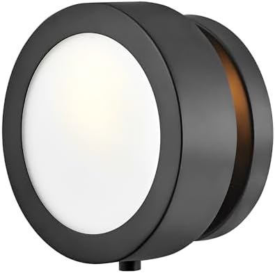 Hinkley Mercer 3650BK Single Accent Light, Circular Mid-Century Modern Design, Blends Vintage and Glam, Black