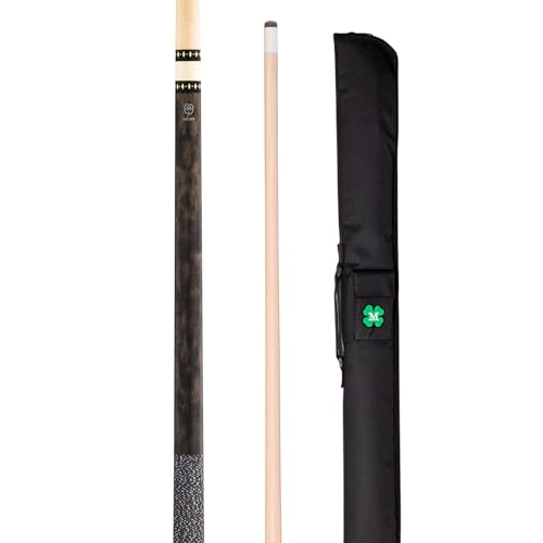 McDermott Lucky L8 Pool Billiard Cue Irish Linen Wrap 13 mm Cue Tip 3/8-10 Joint with Soft Case w/Embroidered Clover Logo (19 Ounces)