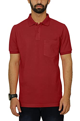 Image of Celsius Men's Half Sleeve Classic Solid Pique Polo with Pocket