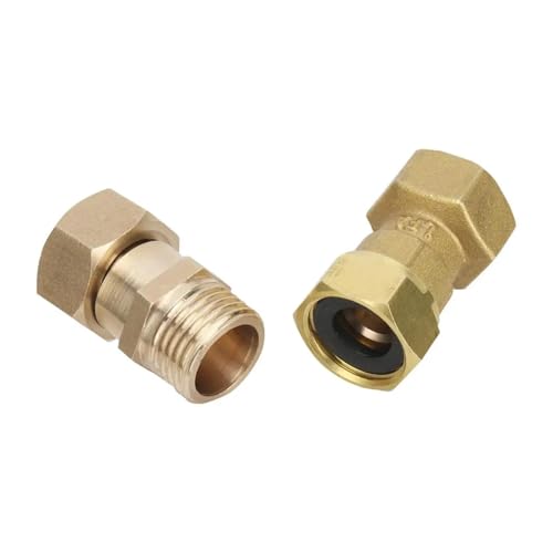 G1/2 Union Hexagon Conector recto 1/2 Hembra masculina Husente de latón Compresión Conector Fitings de tubería de plomería(Bronze Yellow)