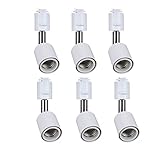 智光電気 ダクトレール用 E26 電球 ソケット－ ライティングレール用 スポットライト LED対応 ライトレール 照明 白い 黒い（ホワイト/6個セット）