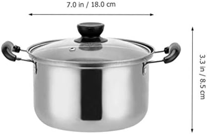 Cabilock 1pc Practical Stockpot Home Soup Pot Kitchen Food Cooking Soup Pot with Visual Lid 18CM Small