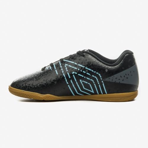 Chuteira Futsal, Adamant Junior, Umbro, Infantil, Preto/Branco/Azul Claro, 28