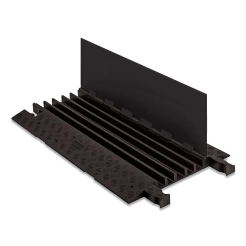 Checkers 5 Channel Medium Profile Drive Over Cable Protector, Heavy Duty Loads up to 21,000 Pounds, Polyurethane Construction, Improved Traction and Stability, Black/Black, GD5X125-B/B
