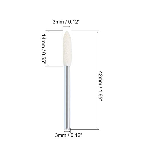 Uxcell 24Pcs 3Mm Wool Felt Mounting Point Tapered Polishing Drill Burrs Buffing Wheels With 1/8" Shank #TOP1