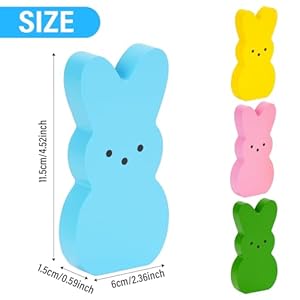 Easter decor 4 pcs bunny table decorations wooden spring signs for home wood rabbit tiered traymantal decor for farmhouse or office party supplies  urban country home decor
