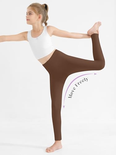 Resinta Girl's Cotton Footless Leggings Toddler Girls Stretchy Basic Leggings Pull On Tights for Everyday Wear, 4-14 Years4