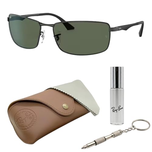 Image of Ray-Ban RB3498 Rectangle Sunglasses with Official Eyewear Kit