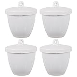 Scicalife 4 Piezas de Crisol de Porcelana con Tapa Capacidad de 100Ml para Laboratorio Escolar