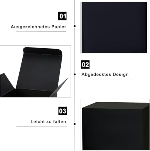 Kraftpapier Geschenkschachteln Schwarz,Karton Schachteln Schachtel mit deckel, Geschenkbox Quadratisch, für Hochzeit, Geburtstag, Party, Dekoration,15x15x15cm, 15 Stück