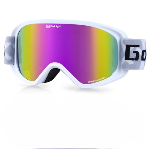 GoLight Ski Goggles for Women & Youth – Small Face Fit, Anti-Fog Dual Lens, UV400 Protection, TPU...