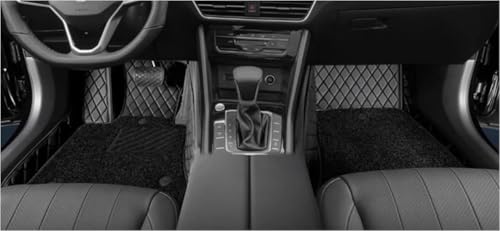 Image of Obsidian | 7D Premium Diamond Car Foot Mat with Luxurious & Elegant Look | 100% Waterproof and Dust Proof | Custom Fitted Car Floor Tray Mat for Kia Carnival Prestige 20-23 - Full Black