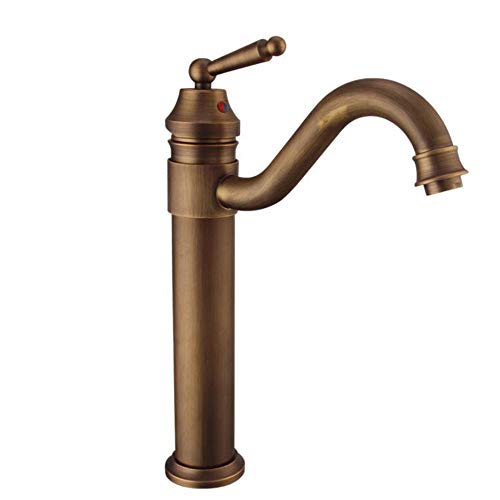 Robinet de lavabo en laiton massif mitigeur surélevé style antique