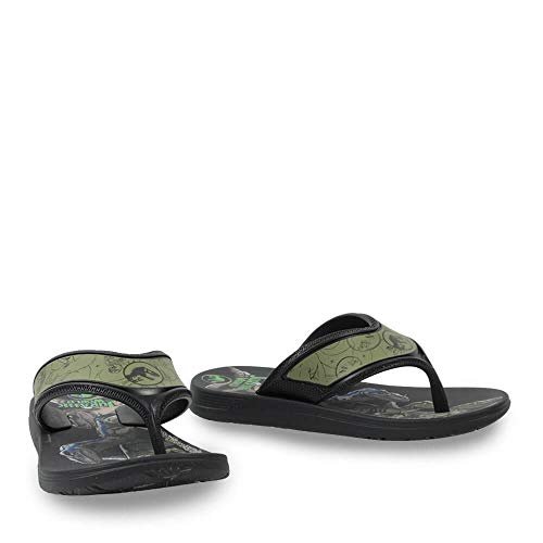 Chinelo de Dedo JURASSIC CAMP DINO SUPER FLOP INF PRETO/VERDE Grendene, meninos, Preto/Verde, 26