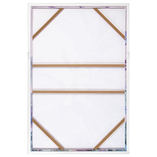 DRW Bild auf Leinwand mit Naturholzrahmen mit Pflanzen in Malk-Tönen, 122,6 x 82,6 x 4,3 cm