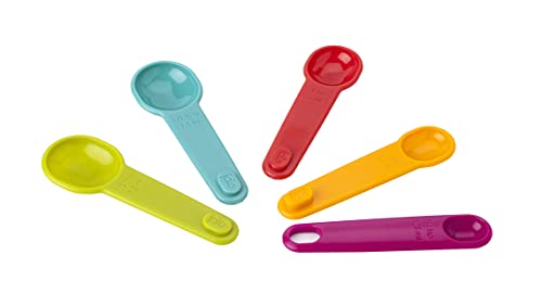 Image of Joie Measuring Spoons, Assorted Colors, Imperial and Metric Measurements, 5-Piece Set