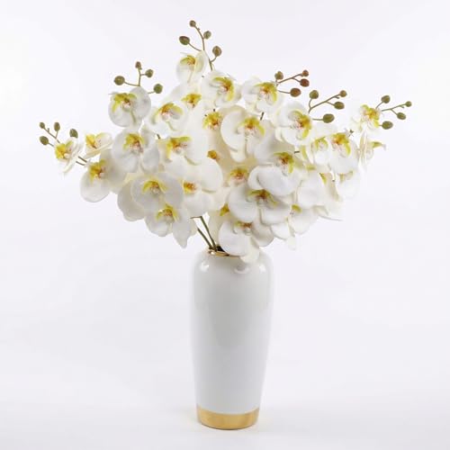 Shiningfuture Premium Real Touch Phalaenopsis Fake Flowers, 6 Stems 42