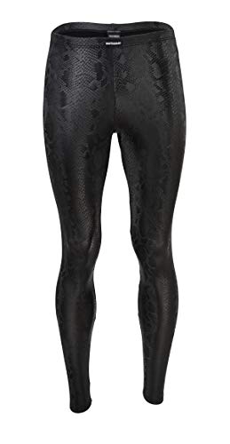 Herren Leder Leggings Made in Germany in Schwarz Schlangen Leder-Optik...