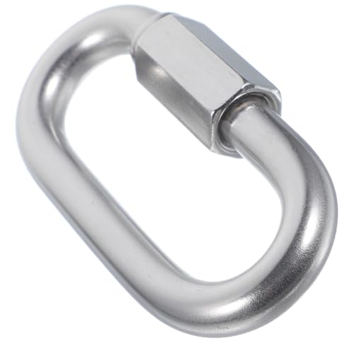 NAMOARLY Stainless Steel Quick Connector The Chain Safety Chain Hook Chain Quick Links Ring Screw Chain Link D Shape Quick Link Rope Connector for Trailer Locking Carabiner Small Silver