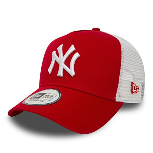 New Era Gorra Clean Twotone Yankees TruckerEra Mujer/Hombre   de Baseball Malla Beisbol Snapback, con Visera Invierno Otoño Primavera Verano Verano/Invierno   Talla única Rojo