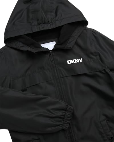 Image of DKNY Boys Fleece Jacket - Water and Wind Resistant Polar Fleece Lined Boys Windbreaker Jacket - Cozy Outerwear Kids Jackets