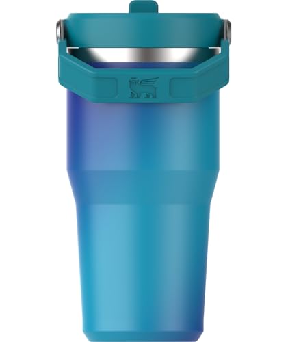Image of STANLEY IceFlow 2.0 Flip Straw Tumbler with Handle 20 oz | Twist On Lid and Flip Up Straw | Leakproof Water Bottle | Insulated Stainless Steel | BPA-Free | Sea Glass Aura
