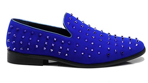 Image of SPK26 Men's Vintage Velvet Rhinestone Designer Dress Loafers Slip On Shoes Classic Tuxedo Dress Shoes