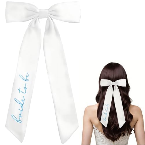 Bride Squad �Ɛg�p�[�e�B�[�A�N�Z�T���[ �h�J Bride To Be Hair Bow �u���C�_���V�����[�A�N�Z�T���[ �u���C�_���{�E�x�[�� �ԉŃw�A�N���b�v (���C�g�u���[)