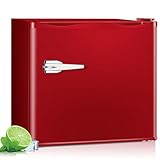 R.W.FLAME Upright Compact Freezer 1.2 Cu.ft, Freestanding Mini Freezer with Removable Shelf, Single Door, Adjustable Temperature Control, for Home, Office, Apartment(Red)