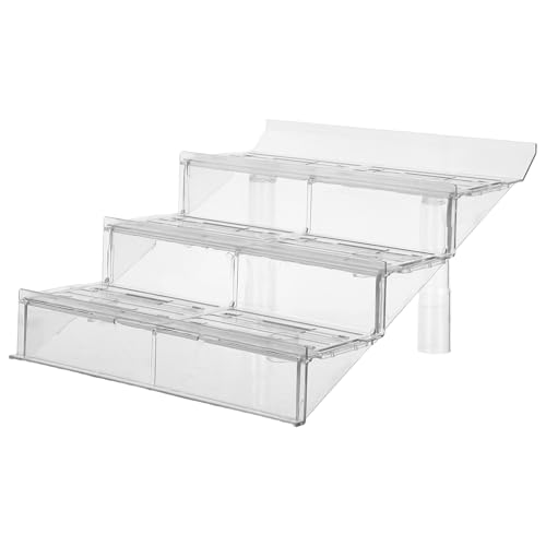 Soporte plástico expositor transparente de 3 niveles con patas redondas para postres 2