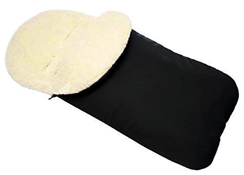 Universal Pushchair Wool Footmuff Cosy Toes Fits Car Seat (Black)