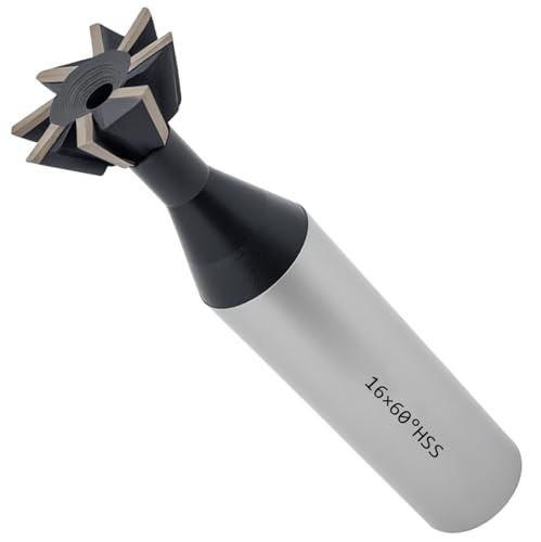 NACX 16mm x 60-Degree HSS Dovetail Cutter Milling End Mill, High Speed Steel Dovetail Milling Cutter