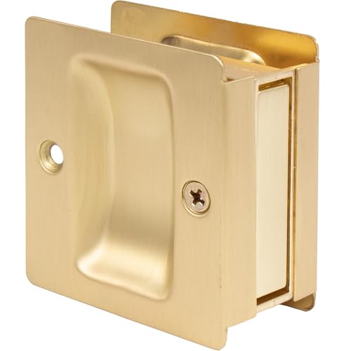 Stone Harbor Satin Brass Pocket Door Lock Privacy