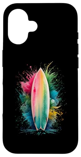 Surfer Hombres Mujer Colorido Acuarela Surfeando Carcasa para iPhone 16