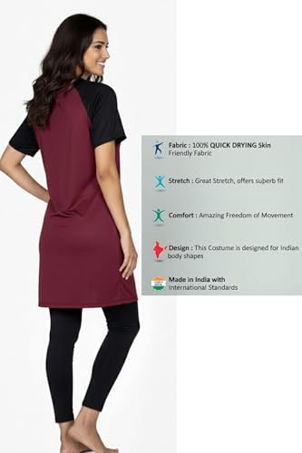 Image of ANJOR Swimming Tights & Long Half Sleeves Tshirt for Women