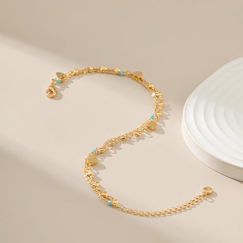 Tobilleras para mujer que inspiran libertad y amor con diseño doble ajustable boho 3