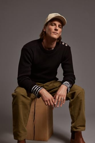 Pull marin Armor Lux homme laine héritage : pull chaud hiver uni coupe over