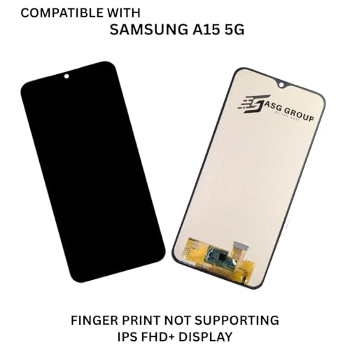 Image of Compatible with Samsung A15 Smartphone | Bezel-Less Water Drop Notch | Black Glass Body | FHD+ IPS LCD with Touchscreen | Combo /folde /Display