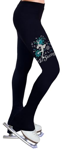 NY2 SPORTSWEAR Figure Skating Practice Pants with Rhinestones S100 - Adult Sizes- (Adult Extra Large) Black