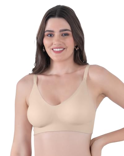 Image of Tweens Seamless Bonded Lightly Padded Invisibra for Women, Full Coverage, Elastic-Free Design, Invisible Fit, Polyamide Fabric | Pack of 1 |