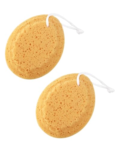 FUGLUS 2PCS Spugna marina naturale, spugne da bagno, spugne da doccia più grandi per donne e uomini, spugna esfoliante per il corpo in schiuma densa per una pulizia delicata e profonda