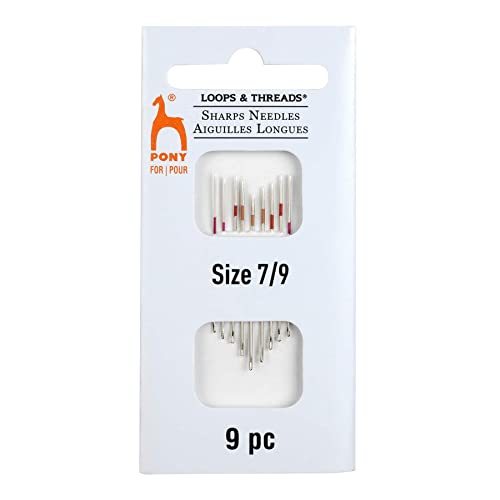 18 Packs: 9 ct. (162 Total) Pony® 7/9 Sharp Needles by Loops & Threads®