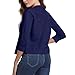 Cardigans Cropped Sweaters for Women Loose Fitted Open Front Jacket Casual Elegant Shrugs Shoulder Sweatershirt (Dark Blue,Large)