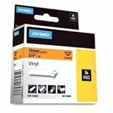 dymo industrial vinyl tape  DYMO 19mm RHINO Coloured Vinyl, Negro sobre naranja, Vinilo, Bélgica, Caja